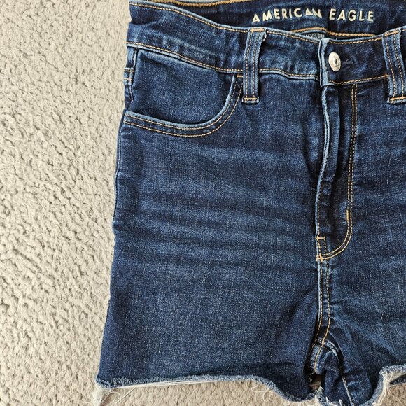 American Eagle Shorts Womens 2 Short Super High Rise Cut Off Distressed Denim - Picture 2 of 16